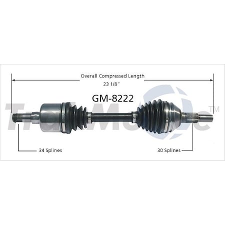 Surtrack Axle Cv Axle Shaft, Gm-8222 GM-8222